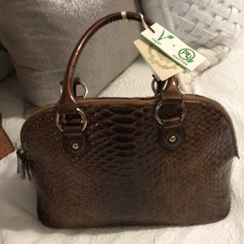 Brown vegan croc handbag new with tags